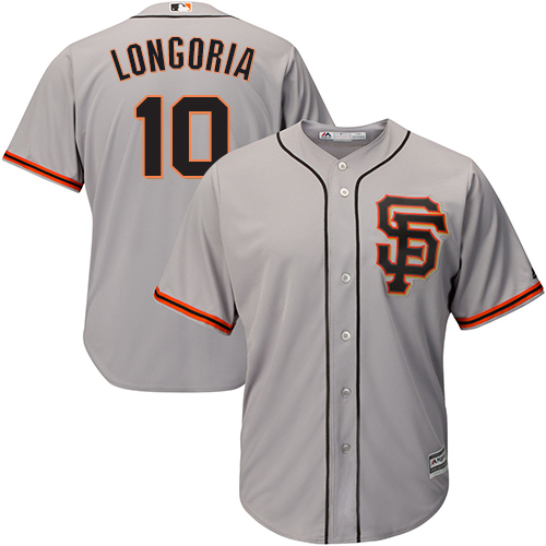 Giants #10 Evan Longoria Grey Road 2 Cool Base Stitched Youth MLB Jersey